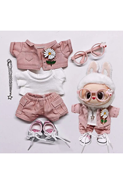 Choice لا دمية لا دمية ملابس أطفال لابوبو كوان تشيلونغ جي دي جاكيت جينز وردي ملابس رابوب 123 جيل جي