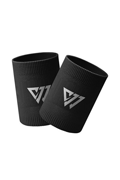 Choice قطعتان من واقيات المعصم الرياضية السوداء WRELS، قطعة أو قطعتان، مصنوعة من قماش يسمح بمرور الهواء ويمتص العرق، خفيفة الوزن، للرجال