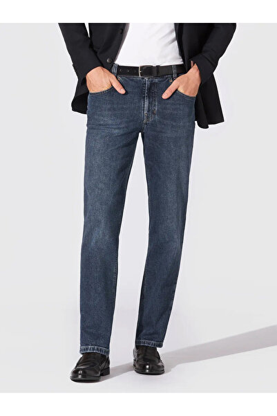 Hiltl Medium Blue 5 Pocket Candiani Denim Regular Fit Cotton Trousers