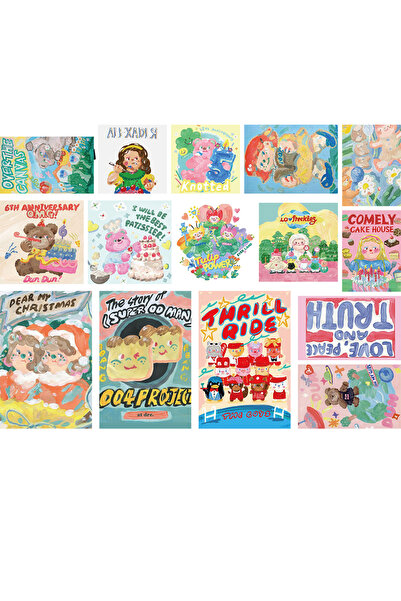 Choice 15 قطعة من ملصقات بطاقات الرسم الزيتي، ملصقات إبداعية، ملصقات حقائب سف...