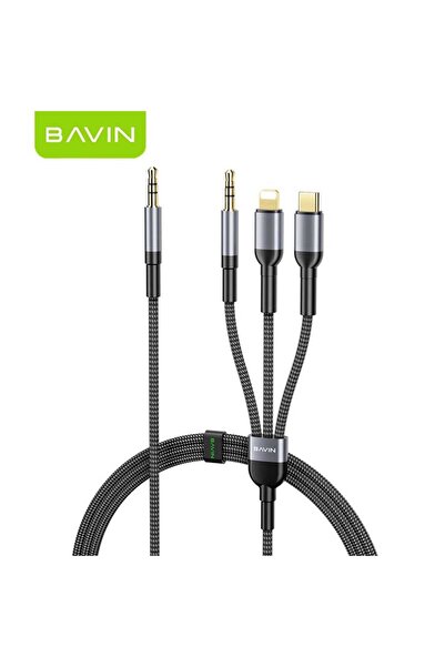 Bavin كابل صوت عالي الدقة مضفر 3 في 1 توصيل الأجهزة بمصادر صوت خارجية مثل أنظ...