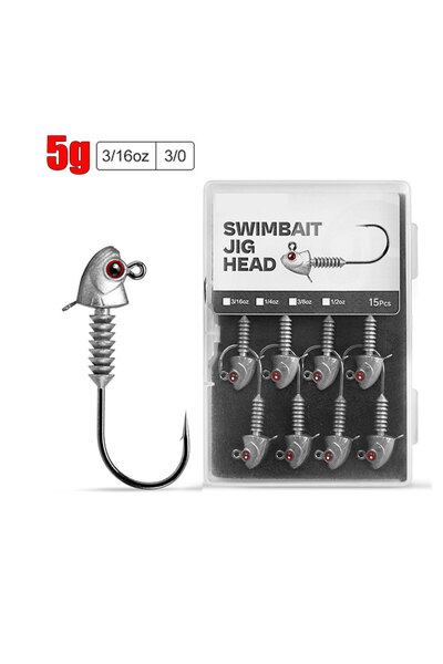 Choice 15pieces a box 5g MrLurion 15pcs 5g 7g 10g 14g jig head hook ,fishing ...