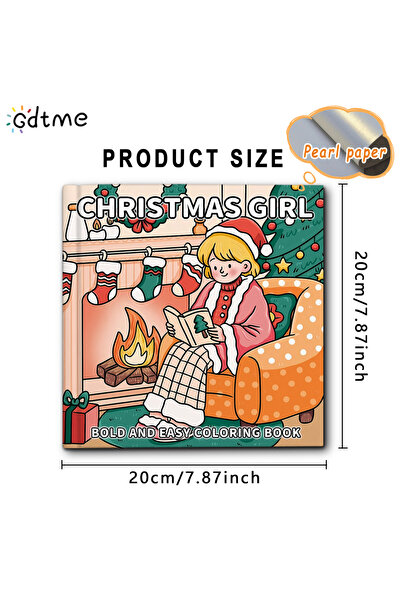 Choice كتاب تلوين متعدد الألوان لفتاة عيد الميلاد المريحة، مناسب للبالغين، بر...