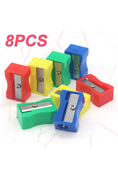 Choice Random color 8pcs 8pcs mini colored single hole rectangular plastic pencil sharpener for elementary