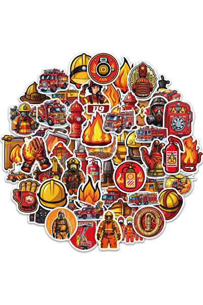 Choice ٦١ قطعة من ملصقات مكافحة الحرائق الأنيقة، كتيبات رائعة، أغطية هواتف، ح...