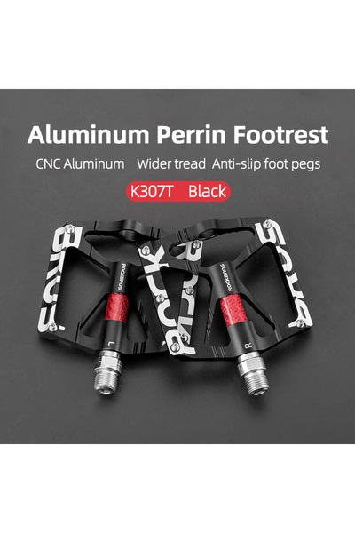 ROCKBROS دواسات دراجة K307T سوداء من RKBROS، مزودة بمحامل من سبائك معدنية، دو...