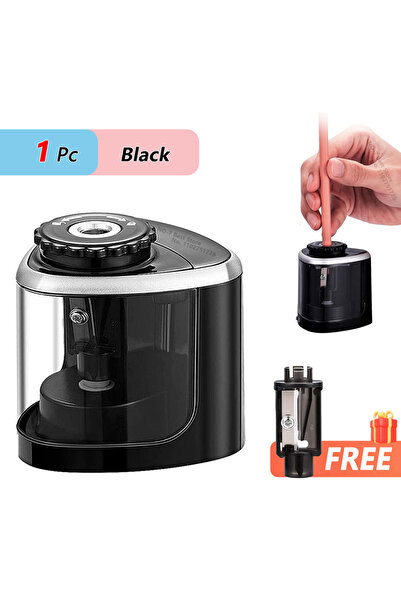 Choice مبراة أقلام رصاص كهربائية سوداء اللون، قطعة واحدة، مناسبة لأقلام الرصا...