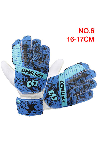 Choice Blue--NO.6 Loogdeel 1Pair Adult Children Football Sports Goalkeeper Gloves Anti-slip Training Profes