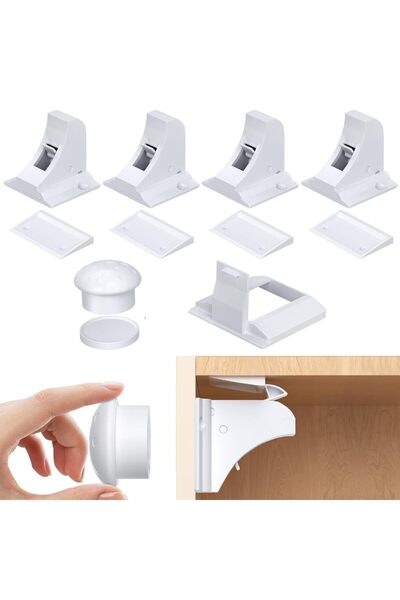 Choice 4 أشكال، مفتاح واحد، عبوة من 4 أقفال مغناطيسية لحماية الأطفال، مناسبة ...