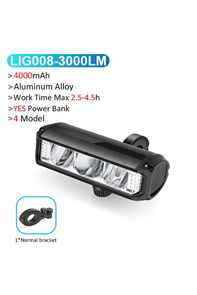 Choice مصباح دراجة أمامي من نيوبولر LIG008 بقوة 4500 لومن، مزود ببطارية 14000...