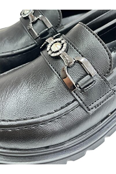 Acarbey Special Production Women's Loafer Shoes with Sole Stone Buckle