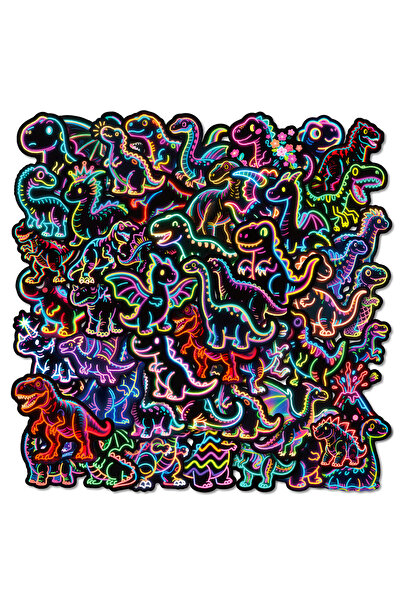 Choice 50 قطعة، 10/30/56 قطعة، ملصقات جرافيتي ديناصورات نيون لطيفة، ملصقات كر...