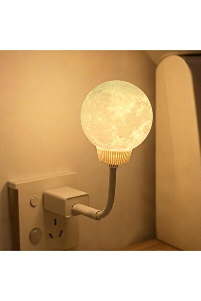 BIGTHREE مصباح ليلي على شكل قمر يعمل بالتحكم الصوتي، مصباح قمر ثلاثي الأبعاد،...