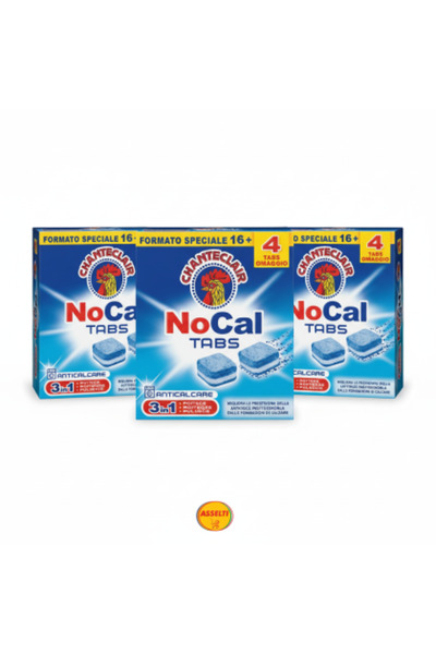 Chanteclair Set ASSELTI® – 3 x NoCal Tabs 16+4 (tablete anticalcar 3 în 1 pen...