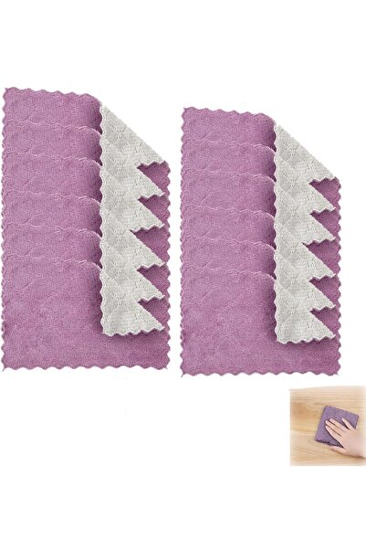 Generic 12 قطعة من مناشف المايكروفايبر للمطبخ والأطباق - 9.84 × 5.9 بوصة، صوف...