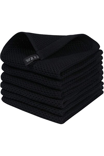 Homaxy مناشف مطبخ قطنية 100% بنسيج وافل، مقاس 12×12 بوصة، عبوة من 6 قطع، لون ...