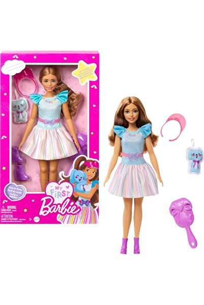 Barbie Doll for Preschoolers, Brunette - My First Teresa, 13.5-inch, with Plush Bunny & Accessories