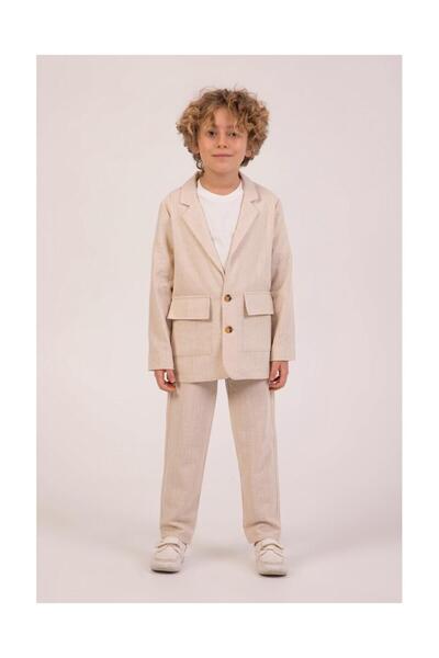 RAPAPA Boy's Linen Suit – Blazer Jacket & Pants 3-Piece Combination 7570