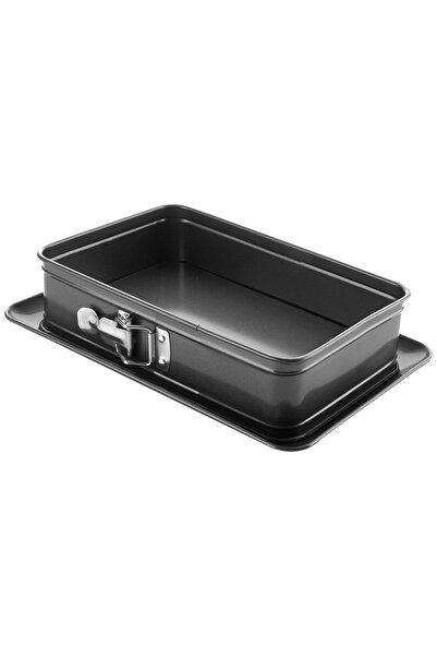 iBiLi - Tavă detașabilă pentru tort Moka, oțel, 28x18x7 cm, neagră