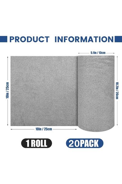 Generic 2 Pack Tearable Disposable Microfiber Dish Cloths (Grey) - 20 Sheets/Roll, 10x10 in