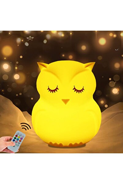 The Bros مصباح ليلي كبير على شكل بومة من WHA&DARREN للأطفال - مصباح جانبي من ...