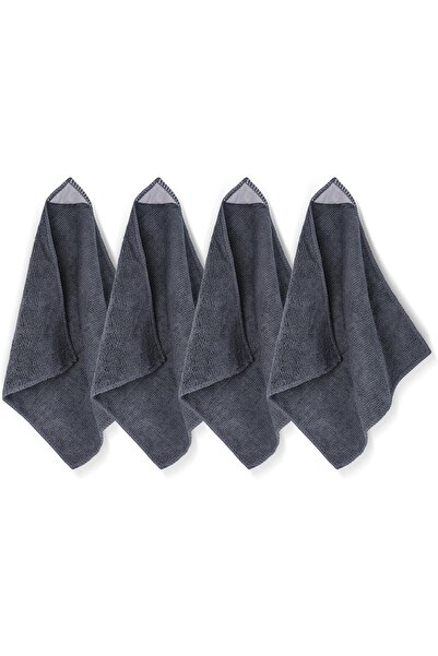 Yelajoy 4-Pack Magnetic Microfiber Cleaning Cloths for Whiteboards, 10 x 9.25 in, Gray