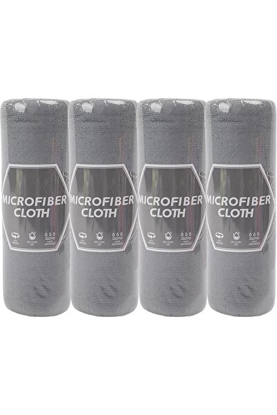 Generic Microfiber Kitchen Roll Reusable Cleaning Cloths 25x25cm 20 Sheets Grey (4 Pack)