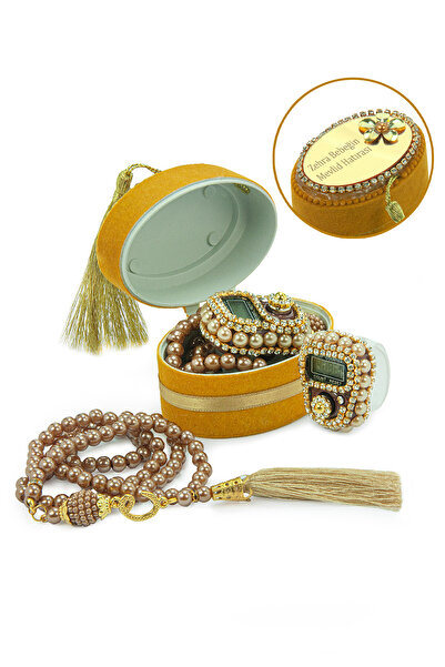 ihvan online İsme Özel Kadife Kutusunda Zikirmatik ve İnci Tesbihli Mevlüt He...