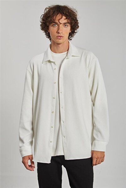 BARRELS AND OIL Fit over Men's Shirt - Ecru