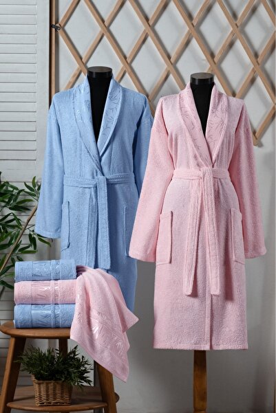 Fiesta Tekstil Basic Bamboo 6 Piece Jacquard Bathrobe Set