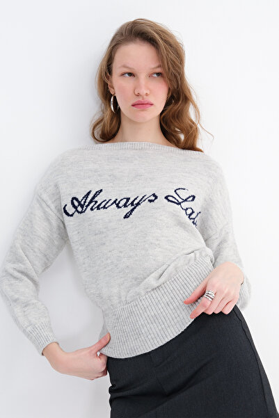 Addax Printed Knitwear Sweater K3529