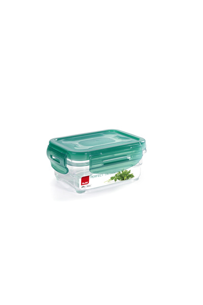 iBiLi -Tritan airtight food container, plastic, rectangle, transparent/green