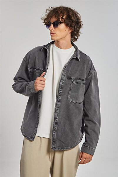 BARRELS AND OIL Double Pocket Snap Button Men's Shirt - Black Snow Y.