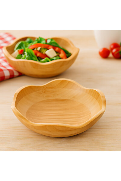 akdenizhome Balsa Bamboo Round Bowl - Natural and Stylish Multi-Purpose Serving