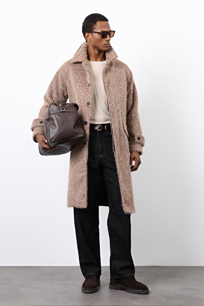 Antioch Light Brown Faux Fur Men's Coat