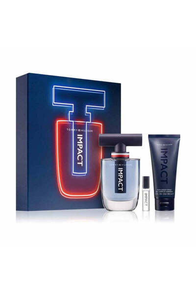 Tommy Hilfiger Impact For Men Set Eau De Toilette 100ml + Eau De Toilette 4ml + Hair & Body Wash 100