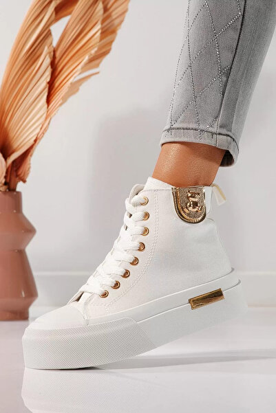 Zaira Adidasi dama albi din material textil Perla #21843 - 40