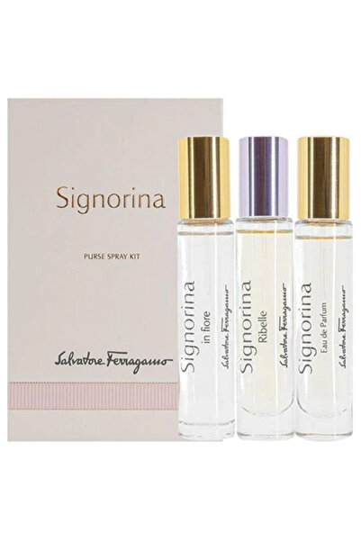 Salvatore Ferragamo For Women Set 3 X 10ml Purse Spray (Signorina Eau De Parfum + In Fiore Eau De To