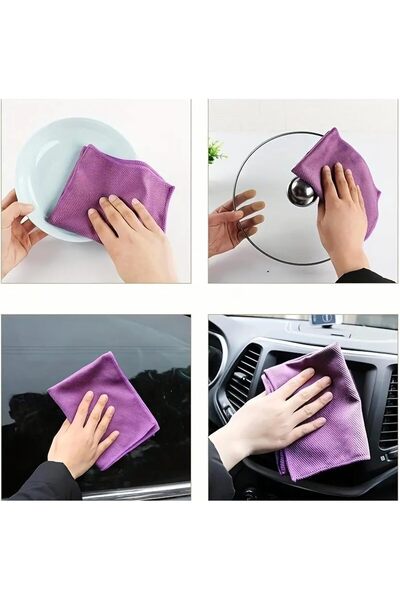 Generic Microfiber Cleaning Cloth 25 x 25 cm, 10 pcs - Streak-Free, Multicolor