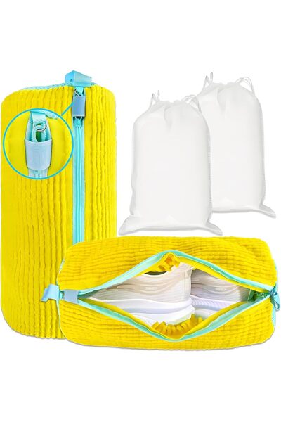 Generic XXL Shoe Washing Machine Bag - 2-Pack Reusable Shoe Cleaning Bags (Yellow)