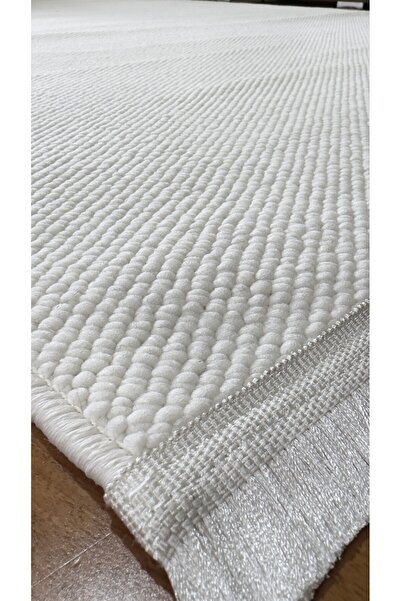 Elvey Home Krem İskandinav Yumuşak Bukle Minimalist Tozumaz Salon Koridor Oturma Odası Özel Kesim Halı Yolluk