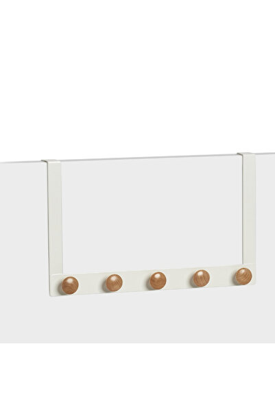 zeller suport de ușă, metal/bambus, 41x5x25 cm, alb/maro