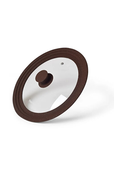 Fissman -Capac triplex din sticlă, sticlă/silicon, 24/26/28 cm, maro