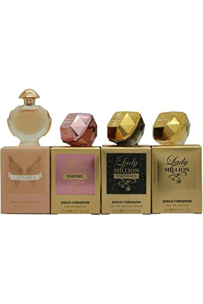 Paco Rabanne For Women Mini Set Eau De Parfum Lady Million 5ml + Lady Million Fabulous Intense 5ml +