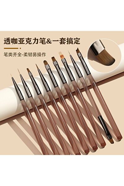 Venalisa 9'lu Nail Art Fırça Seti Profesyonel | Jel Tırnak Uzatma Ombre Tasar...