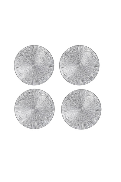 zeller Set de 4 șervețele de plastic, 38 cm, argintii