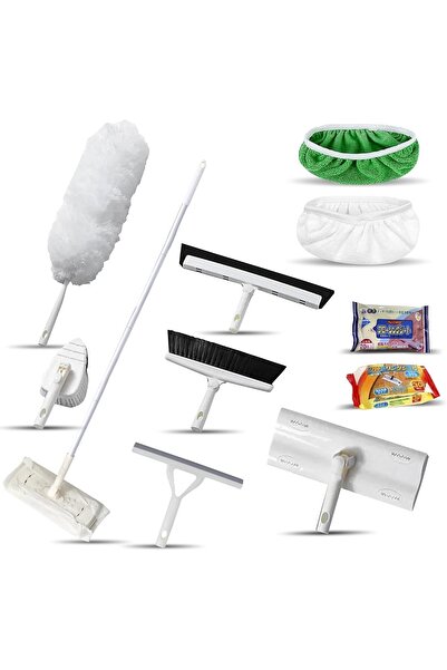 Zalcoon مجموعة تنظيف منزلية 7 في 1 مع عصا قابلة للتمديد و30 قطعة قماش جافة/20...