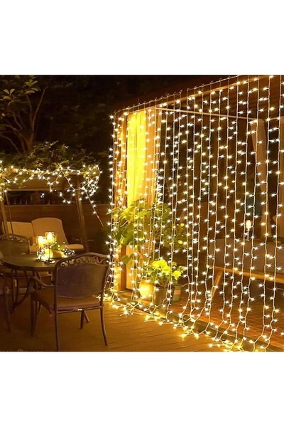 gaman 220V Fişli Perde Led Işıklar 8 Animasyonlu Eklenebilir Dekoratif 300x20...