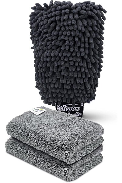 SOFTSPUN قفاز من قماش الشنيل والألياف الزجاجية الدقيقة، قطعة واحدة، 1700 غرام...