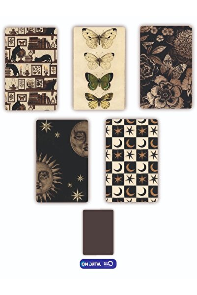 ON DİJİTAL BASKI MERKEZİ Kelebek Temalı 5 Adet Buzdolabı Magnet Seti